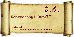 Debreczenyi Ottó névjegykártya
